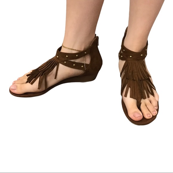 Avon | Shoes | Cushion Walk By Avon Womens Brown Fringe Sandals 8 | Poshmark